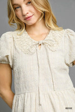 Load image into Gallery viewer, Lace Collar Puff Sleeve Mini Dress

