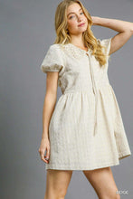 Load image into Gallery viewer, Lace Collar Puff Sleeve Mini Dress
