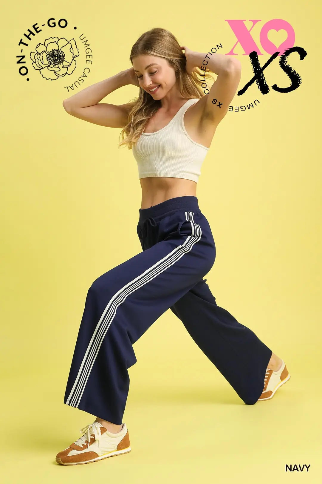 Wide Leg Athletic Stripe Pants
