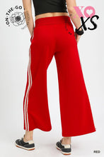 Load image into Gallery viewer, Wide-Leg Lounge Pants with Black Lace Tr
