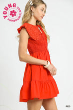 Load image into Gallery viewer, Collar Smocked Mini Dress
