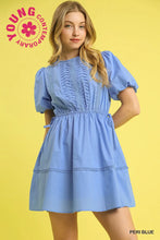 Load image into Gallery viewer, Textured Front Puff Sleeve Mini Dress
