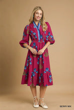 Load image into Gallery viewer, Floral Midi Dress with Ruffle Trim and E

