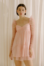 Load image into Gallery viewer, MONOCHROMATIC RUCHED TULLE MINI DRESS
