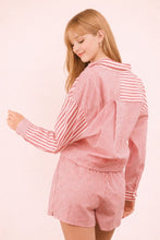 Load image into Gallery viewer, Striped Oversized Comfy Shirt Top &amp; Short SET
