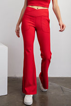 Load image into Gallery viewer, RIB V WAIST CROSSOVER FLARED LEGGINGS
