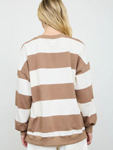 Load image into Gallery viewer, Oversized Wide Stripe Crew Neck Knit Top
