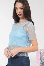 Load image into Gallery viewer, Jewel Fishnet Crochet Knit Top
