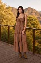 Load image into Gallery viewer, Plaid Corset Detail Front Tie Tiered Mid
