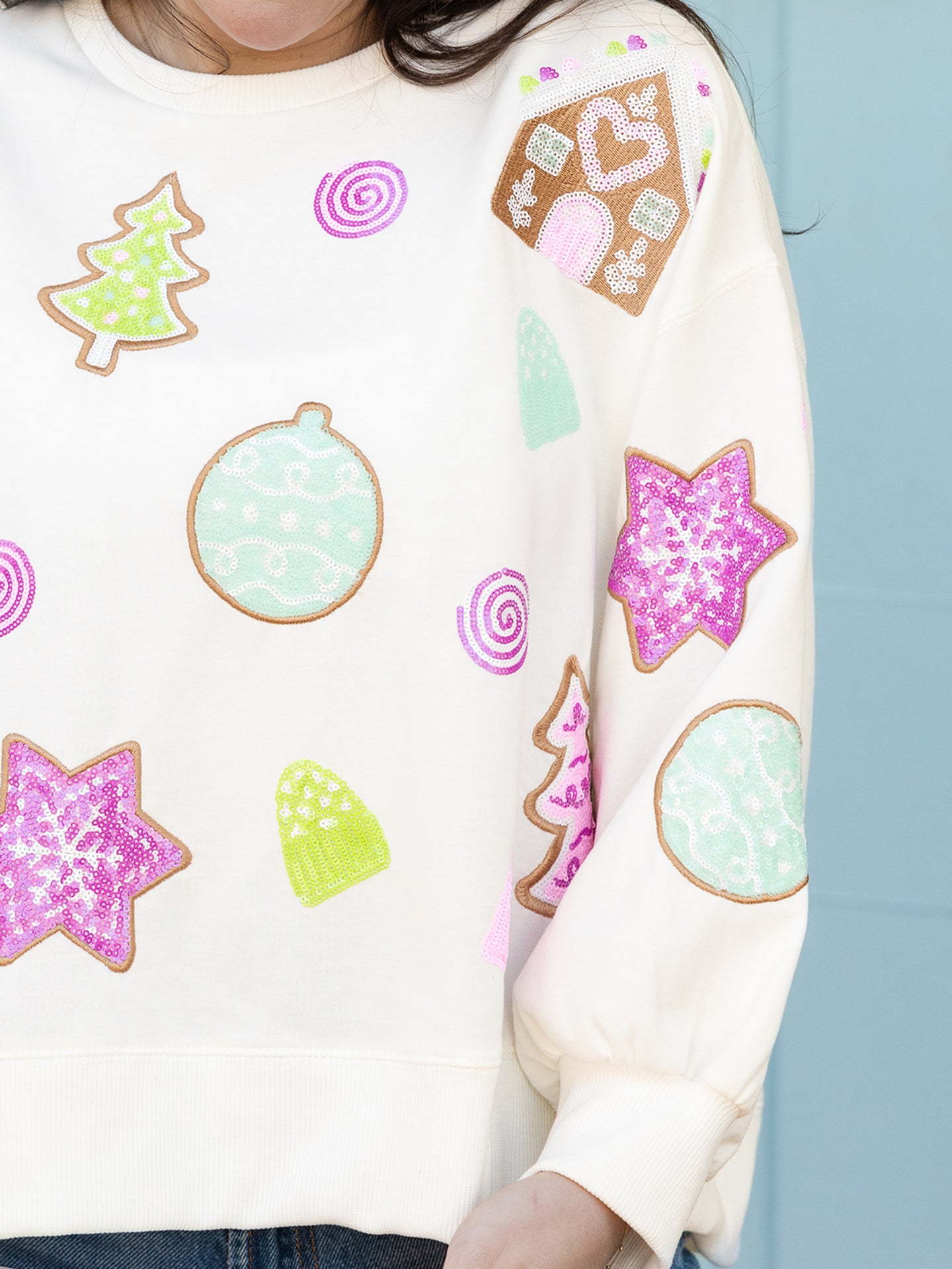 Millie Gingerbread Sequin Sweatshirt