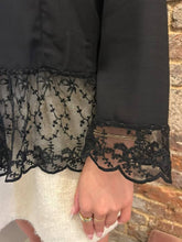 Load image into Gallery viewer, Tassel Tie Ruffle Neck Top with Lace Tri
