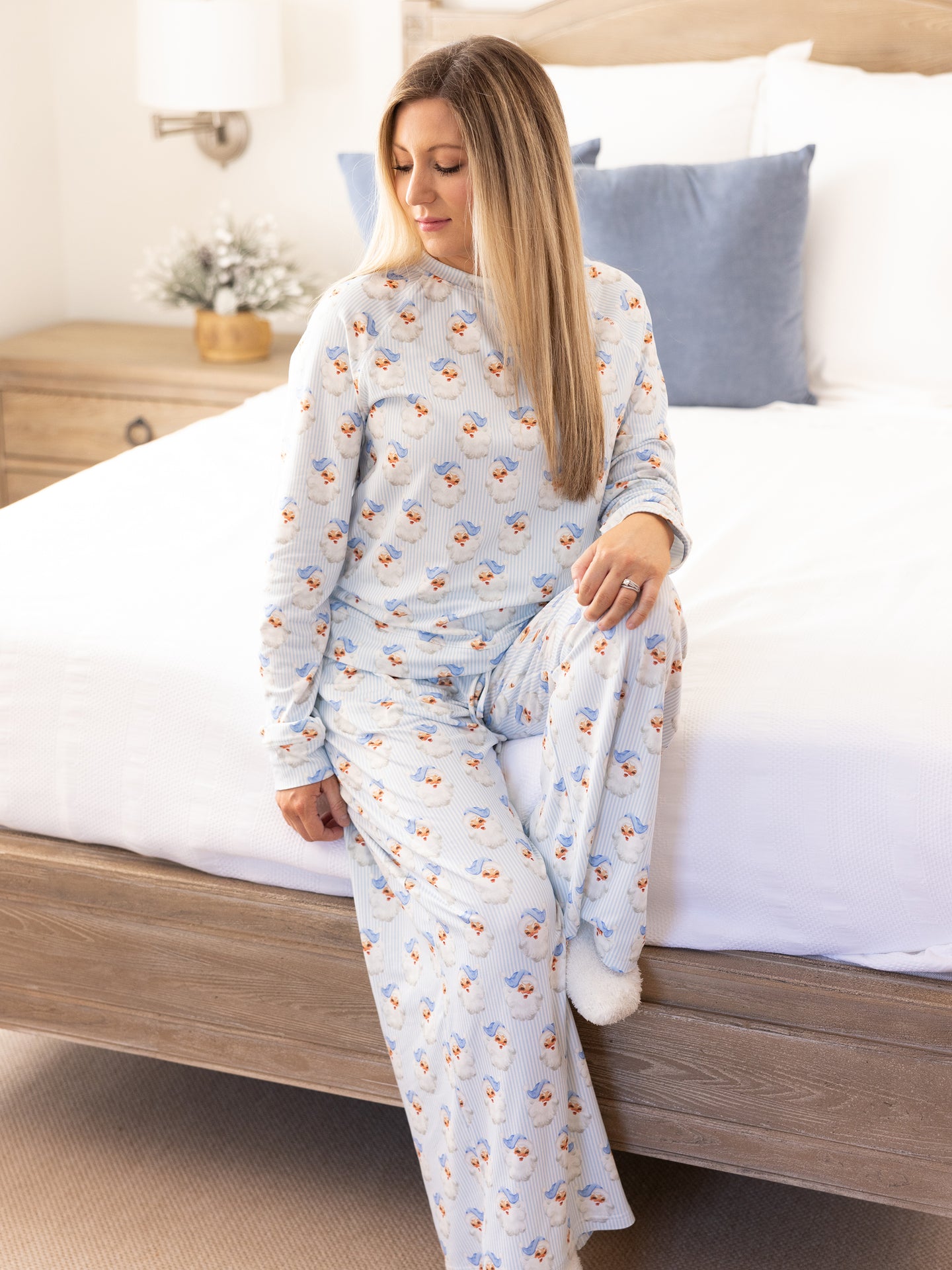 Annie Santa Baby Blue PJ Set