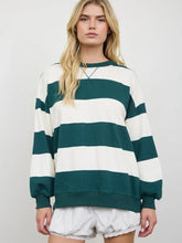 Load image into Gallery viewer, Oversized Wide Stripe Crew Neck Knit Top
