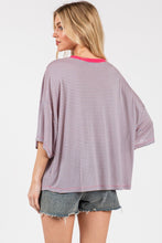 Load image into Gallery viewer, Contrast Band Striped Shirts Casual Top
