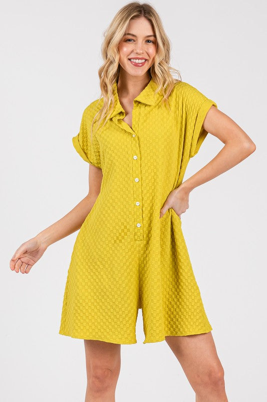 FRONT COLLARED BUTTON-DOWN ROMPER