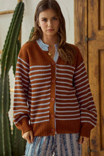 Load image into Gallery viewer, Striped Button Down Cardigan Sweater
