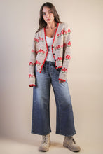 Load image into Gallery viewer, Floral Graphic Detail Knit Sweater Cardi
