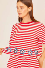 Load image into Gallery viewer, Star Patch Stripe Short Set
