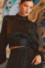 Load image into Gallery viewer, Pearl Trim Lovely Formal Crop Blouse
