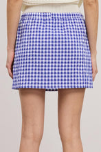 Load image into Gallery viewer, Gingham Drawstring Waistband Mini Skirt
