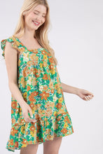 Load image into Gallery viewer, Flare A-Line Floral Mini Dress
