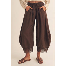 Load image into Gallery viewer, Lace-trim Wide-leg Casual Pants
