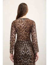 Load image into Gallery viewer, Leopard Sheer Mesh Button Down Knit Crop
