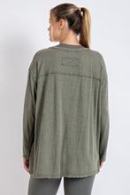 Load image into Gallery viewer, MINERAL WASHED ROUND NECKLINE LONG SLEEVE
