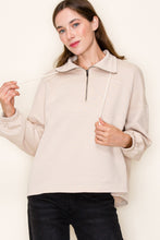 Load image into Gallery viewer, Polar Collar Half Zip-Up Terry Pullover
