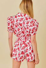 Load image into Gallery viewer, Puff Shoulder Floral Print Romper
