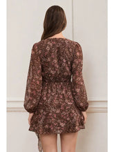 Load image into Gallery viewer, Floral Paisley Long Sleeve Wrap Mini Dre
