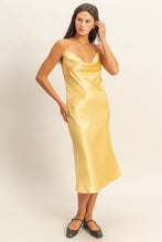 Load image into Gallery viewer, Cowl Neck Satin Midi Dress
