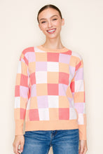 Load image into Gallery viewer, MULTI COLOR CHECKERBOARD SWEATER
