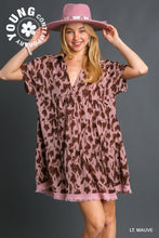 Load image into Gallery viewer, Animal Print Collared Split Neck Tiered
