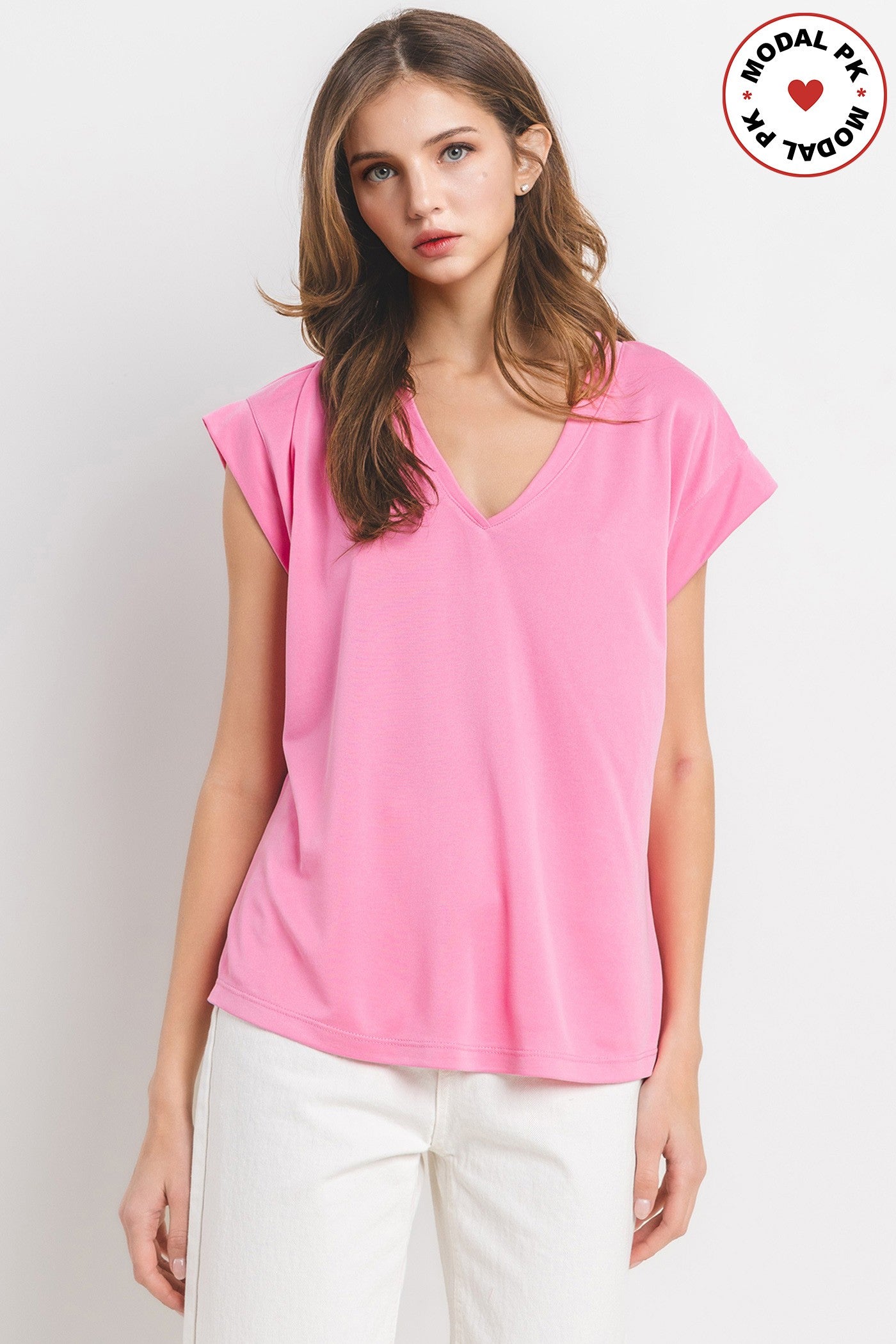 Modal Knit V-neck Sleeveless Top