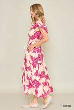 Load image into Gallery viewer, Floral Print Maxi Dress with Tiered Ruff
