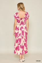 Load image into Gallery viewer, Floral Print Maxi Dress with Tiered Ruff
