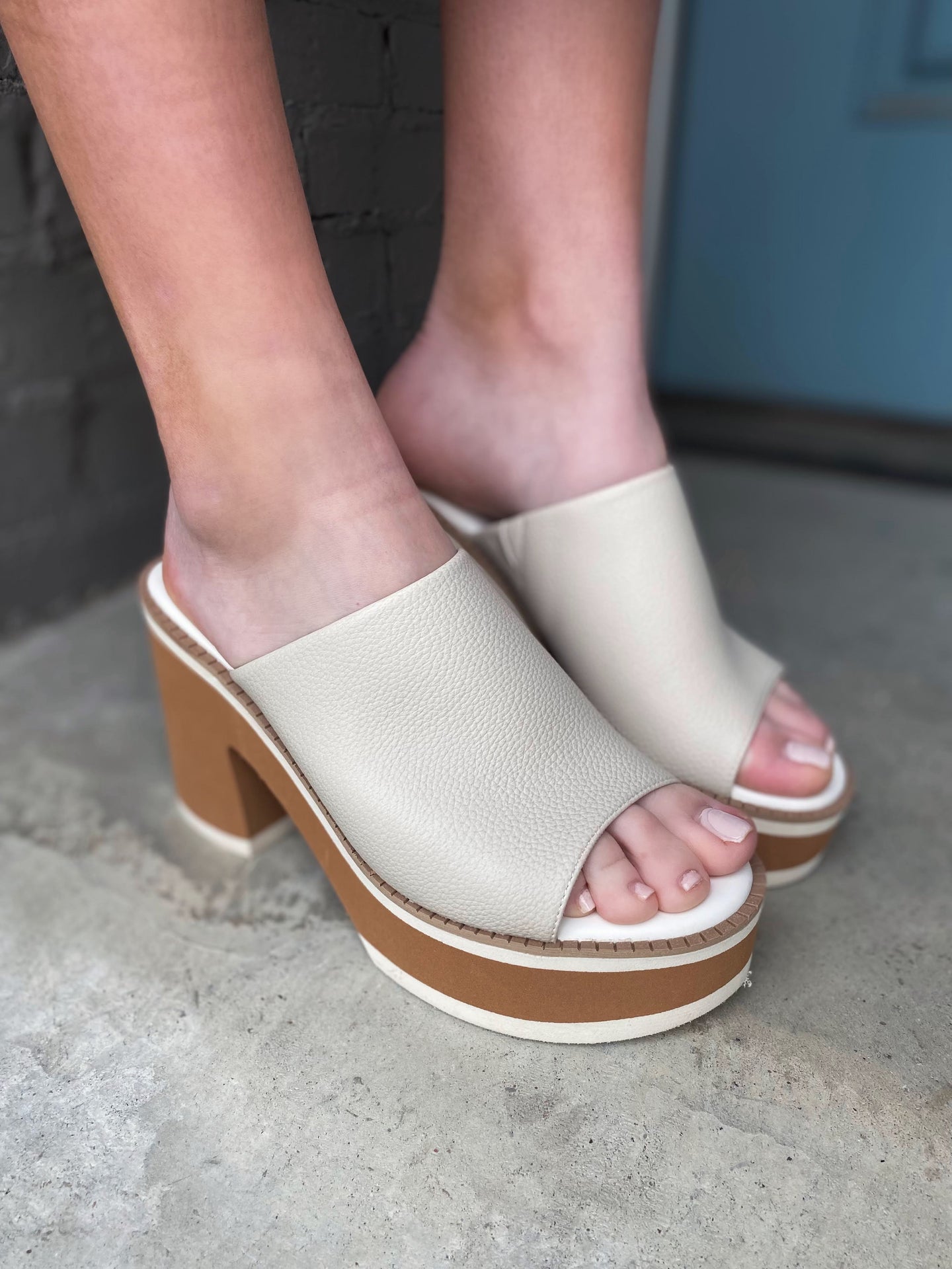 Platform Chunky Heel Mules