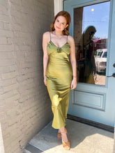Load image into Gallery viewer, Silk Rosette Midi Dress
