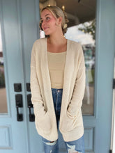 Load image into Gallery viewer, Open Front Waffle Sweater Cardigan
