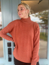 Load image into Gallery viewer, Textured Mock Neck Pullover Sweater
