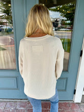 Load image into Gallery viewer, Round Neck Sweater Top With Sheer Detail
