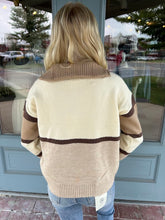 Load image into Gallery viewer, Colorblock long sleeve sweater featuring
