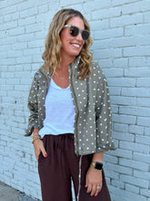 Load image into Gallery viewer, Polka Dot Funnel Neck Jacket
