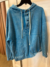 Load image into Gallery viewer, Acid Wash Fleece Oversized 1/4 Zip Kanga
