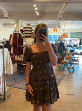Load image into Gallery viewer, Floral Square Neck Puff Sleeve Tiered Mini dress
