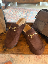 Load image into Gallery viewer, Suede Horsebit Moccasin Loafer Mule
