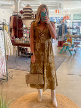 Load image into Gallery viewer, Medallion Pattern Tie Strap Midi Dress
