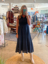 Load image into Gallery viewer, Plaid V-neck Tie Front Smocked Midi Dress
