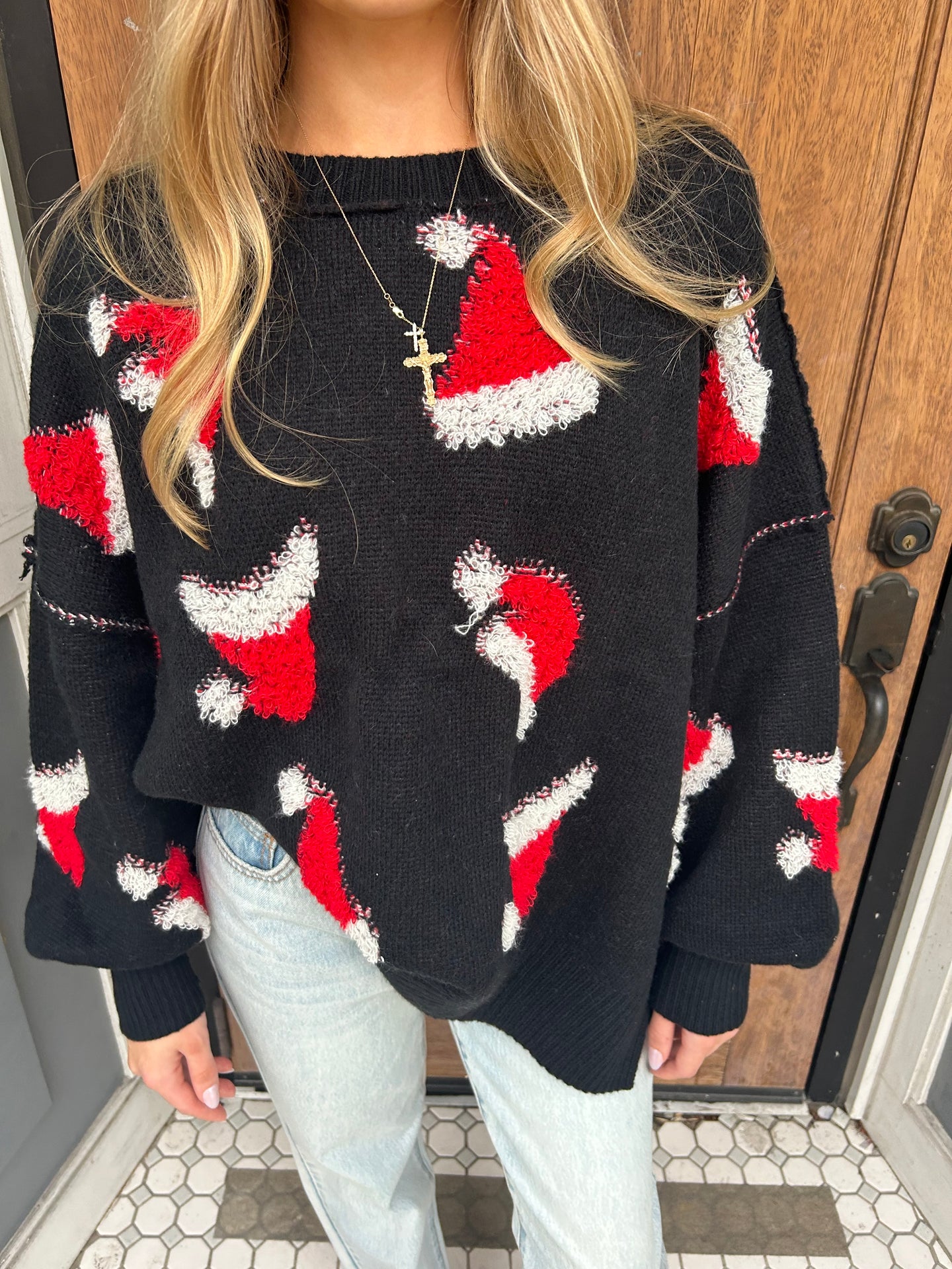 Santa Clause Hat Knit Sweater